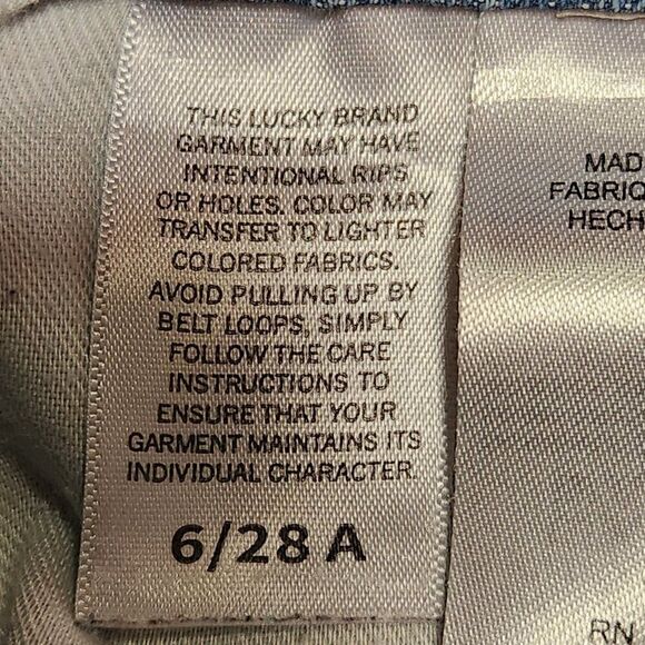 Lucky Brand High Rise Straight Zoe Womens 6/28 Denim Cutoff Jeans Blue Cuffed - Picture 8 of 9